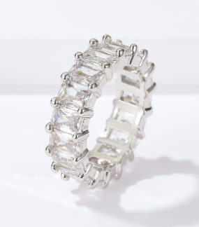 Rectangle Zircon Rings